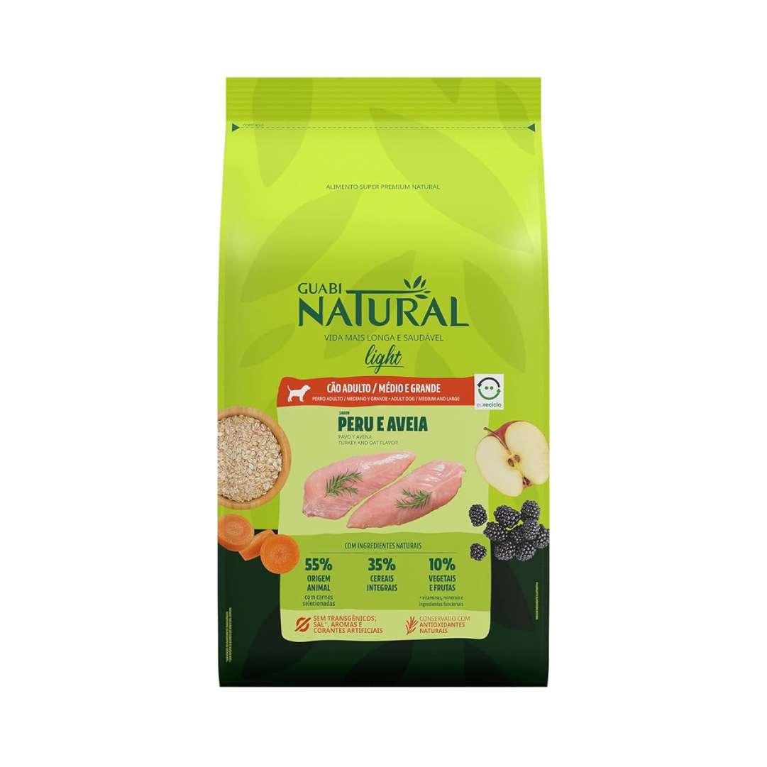 Guabi Natural - Adultos - Porte Médio & Grande - Light - Peru e Aveia - 12KG