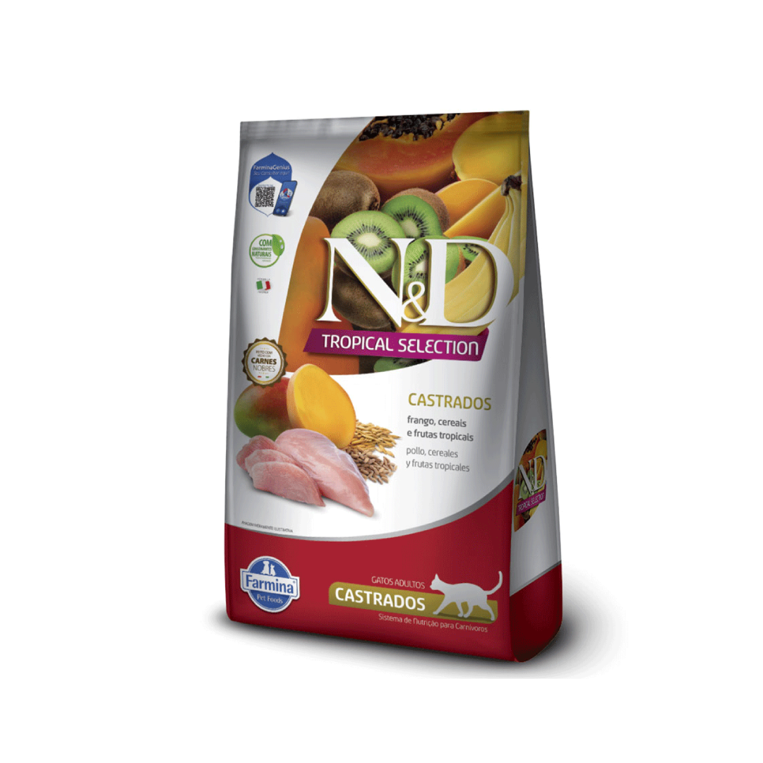 N&D Tropical Selection - Frango, Cereais e Frutas Tropicais - Castrados - 7,5KG