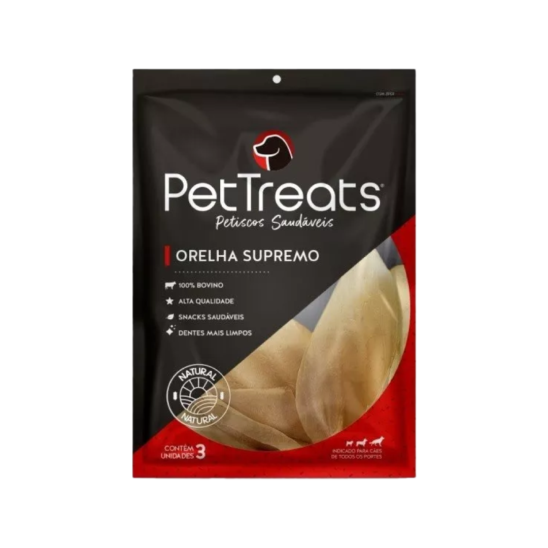 Orelha Bovino Supremo - PetTreats - 10 Unidades