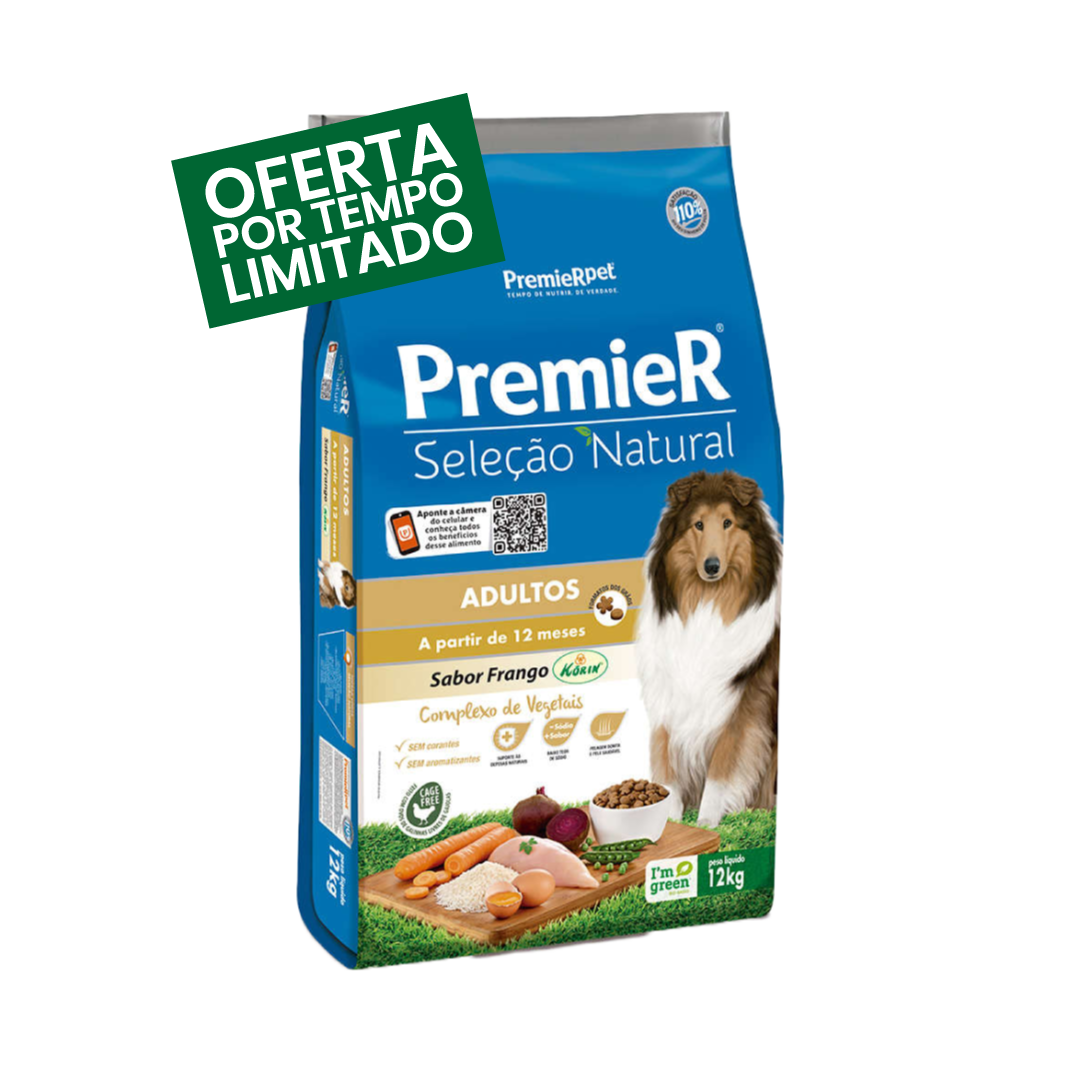 Premier Seleção Natural - Adultos - Frango - 12KG