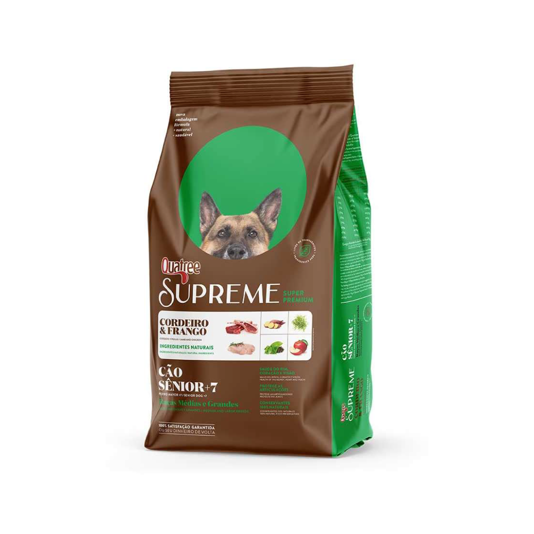 Quatree Supreme - Sênior - Porte Médio e Grande - Cordeiro e Frango - 15KG