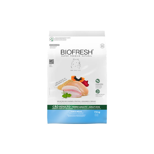Biofresh Mix de Carne, Frutas, Legumes e Ervas Frescas - Adultos - Porte Médio - 15KG