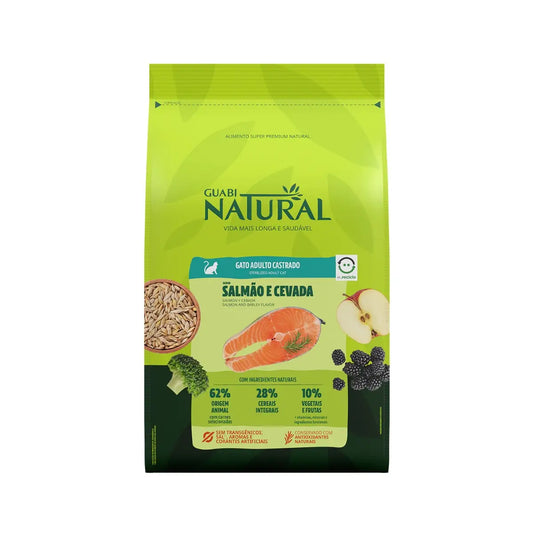 Guabi Natural - Gatos Castrados - Salmão e Cevada - 7,5KG