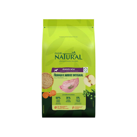 Guabi Natural - Adultos - Porte Médio - Frango e Arroz Integral - 12KG