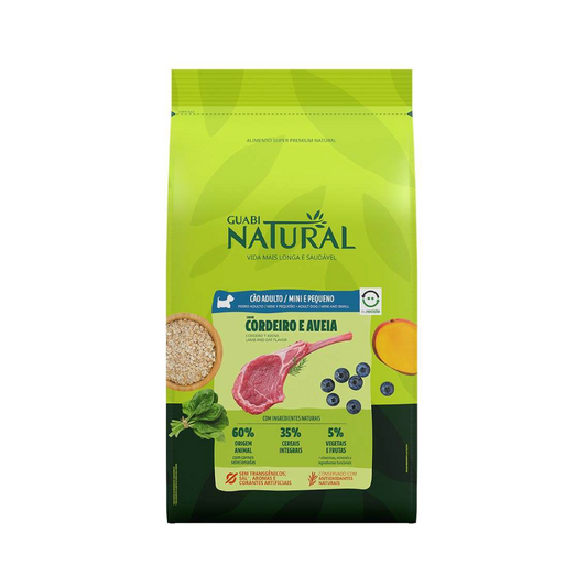 Guabi Natural - Adultos - Porte Pequeno - Cordeiro e Aveia - 10KG