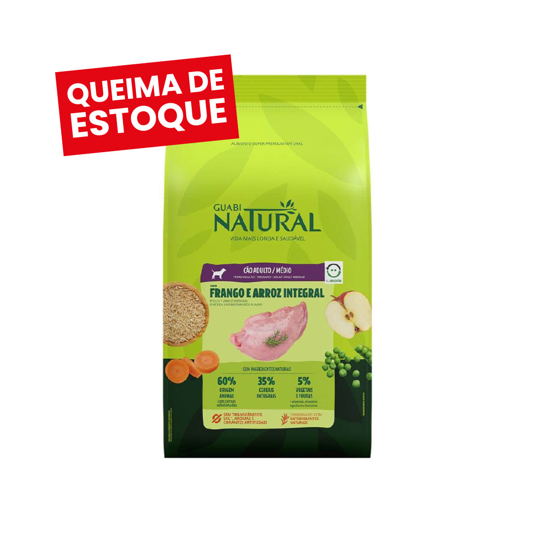 Guabi Natural - Adultos - Porte Médio - Frango e Arroz Integral - 12KG