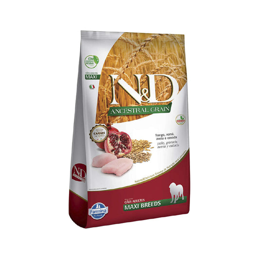 N&D Ancestral Grain - Frango & Romã - Porte Grande - 10KG