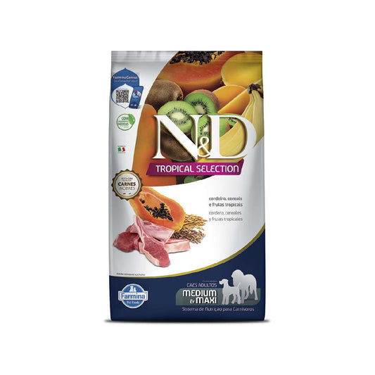 N&D Tropical Selection - Cordeiro - Porte Médio e Grande - 12KG