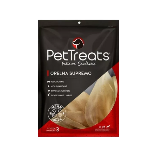 Orelha Bovino Supremo - PetTreats  - 10 Unidades