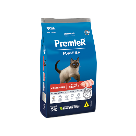 Premier Gatos - Castrados - Frango - 6 meses a 6 anos - 7,5KG