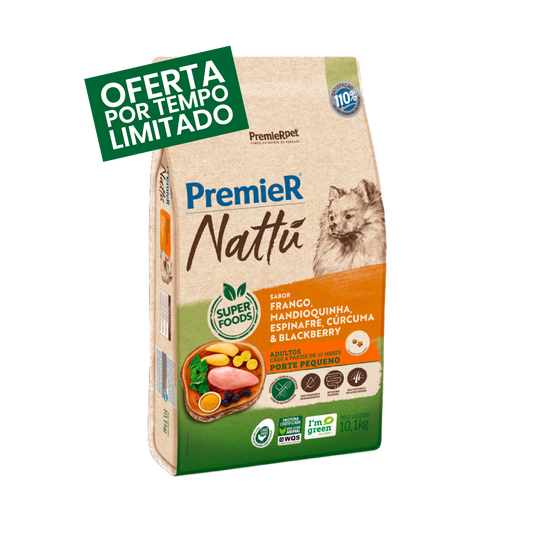 Premier Nattu - Adultos - Porte Pequeno - Frango e Mandioquinha - 10KG