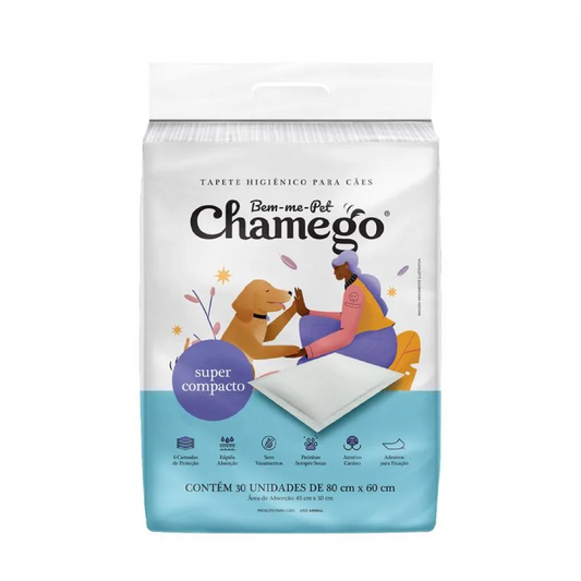 Tapete Higiênico Compacto Chamego - 80X60cm - 30 Unidades